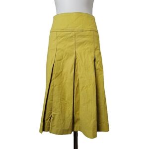 🌟 L, palegoldenrod cotton wide pleated skirt by diffanst